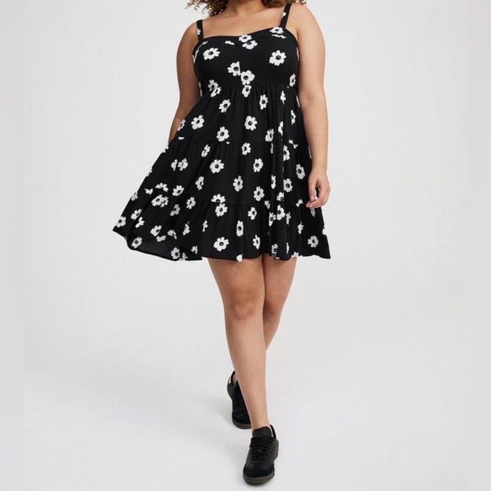 Torrid Black&White Floral Mini Dress